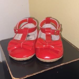 Baby shoes, faux leather ballet flats.